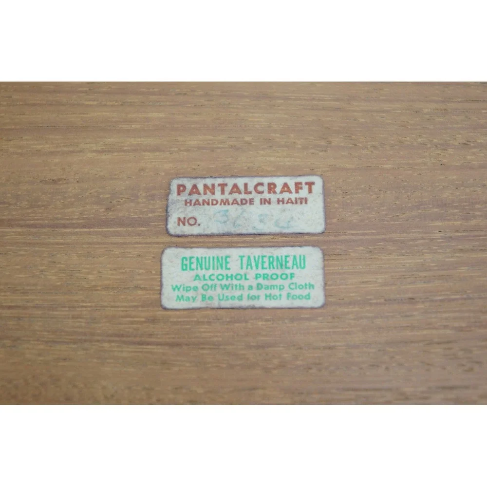 Vintage 60s Pantalcraft Taverneau Wood Dinner Plates Set of 8 Handmade Haiti GC